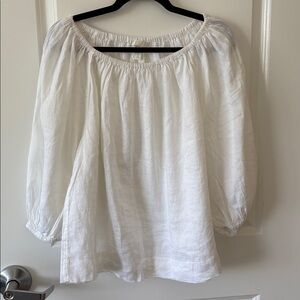 H&M White Linen Top